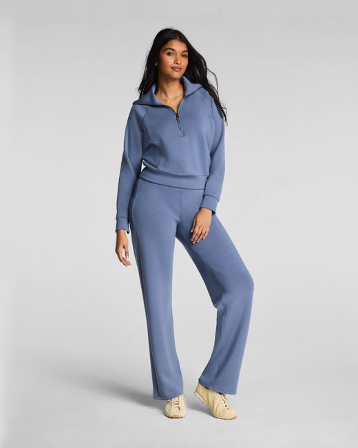 Spanx Blue Airessentials Half Zip Top