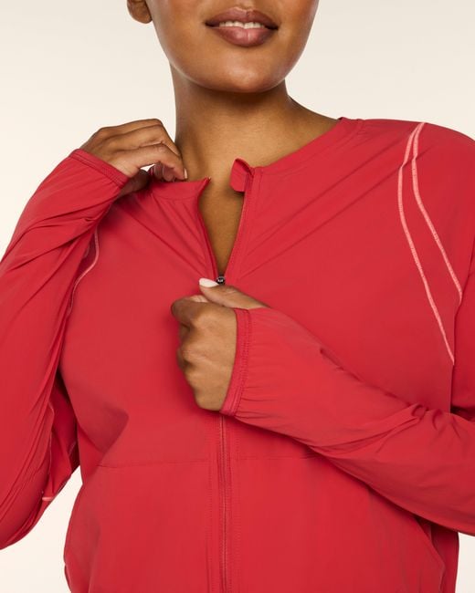 Spanx Red Boostup Runclub Full Zip Jacket