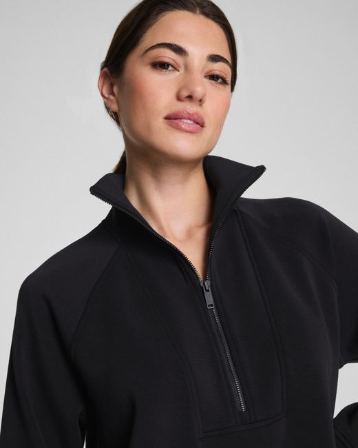 Spanx Black Airessentials Half Zip Top Tunic