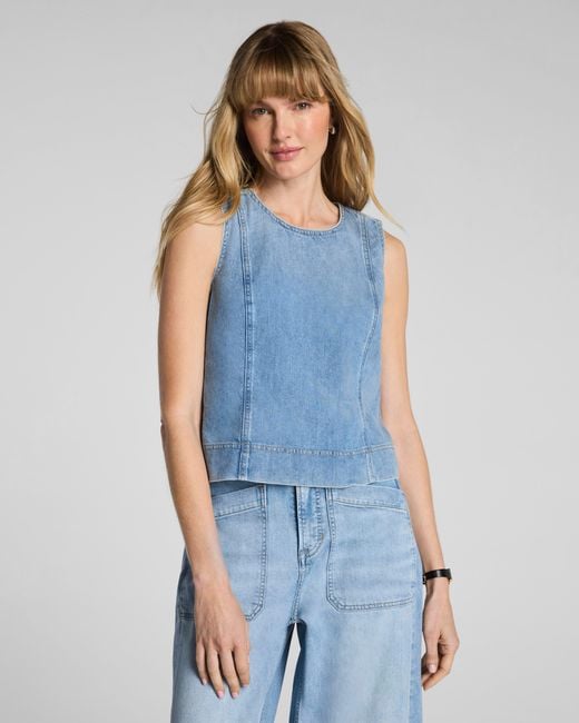 Spanx Blue Lightweight Shell Tank Top