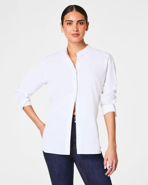 Spanx White ® Poplin Button-up Tunic
