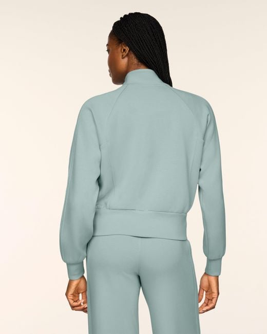 Spanx Blue Airessentials Pintuck Track Jacket