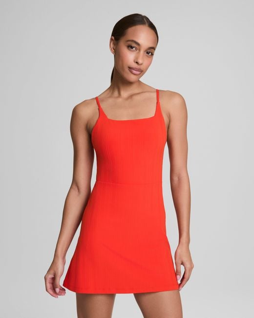 Spanx Red Shape Get Moving Rib Tank Dress