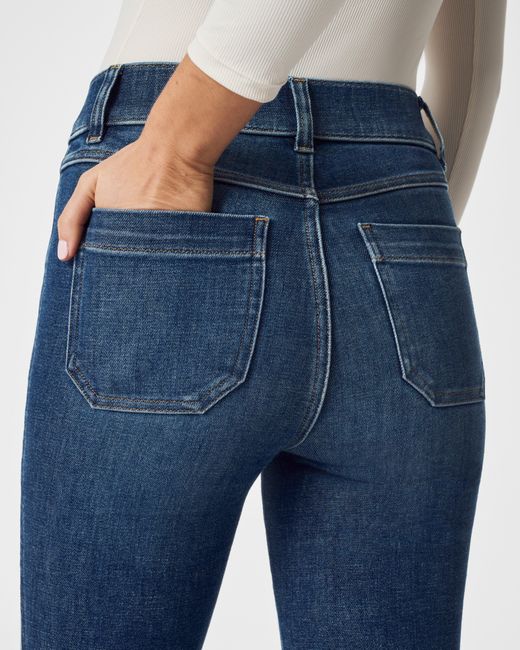 Spanx Blue Patch Pocket Flare Jeans