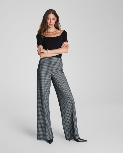Spanx Gray Supersmooth Perfectfit Ponte Wide Leg Pants
