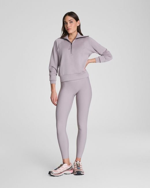 Spanx Purple Airessentials Half Zip Top