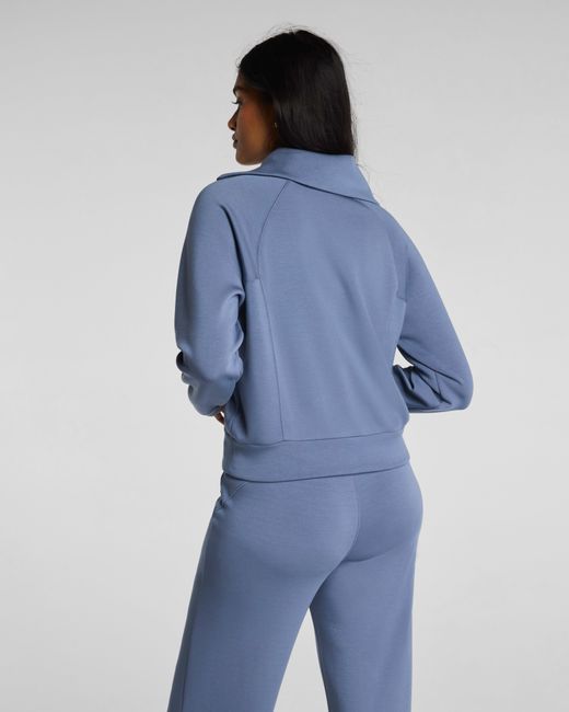 Spanx Blue Airessentials Half Zip Top