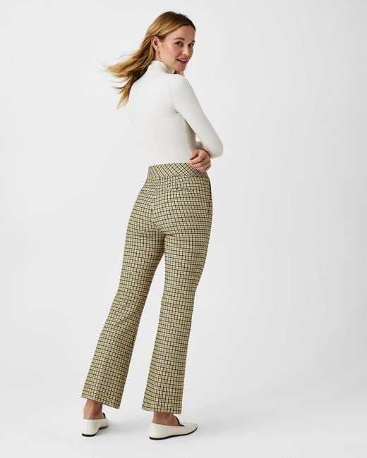 Spanx White The Perfect Pant, Kick Flare In Houndstooth Jacquard