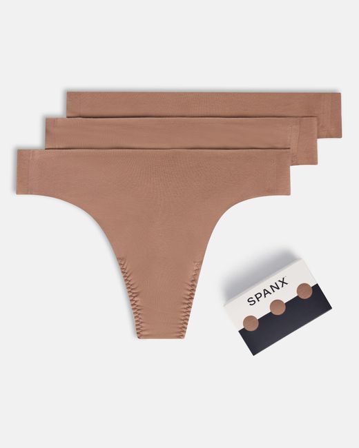 Spanx White Smooth Fit-To-You Supima Cotton Thong 3-Pack
