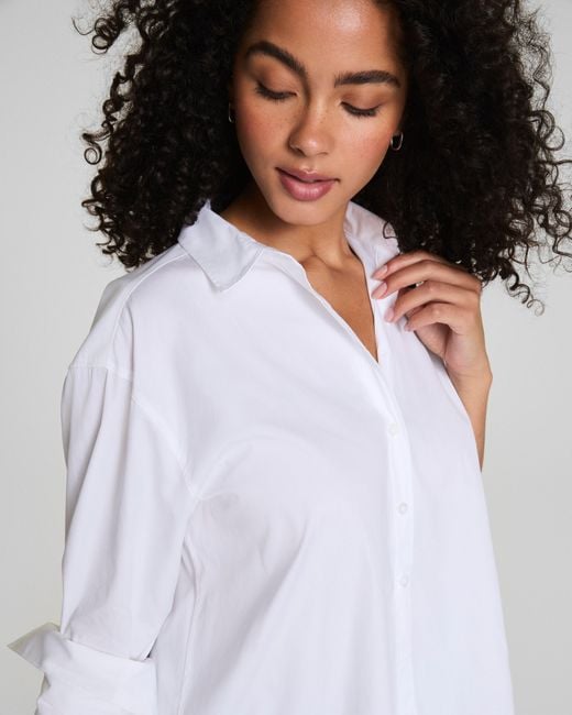 Spanx White ® Poplin Oversized Button-down