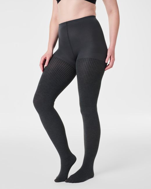Spanx Blue Shape Rib Knit Shorty Tights