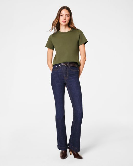 Spanx Green Cotton Crewneck T-Shirt