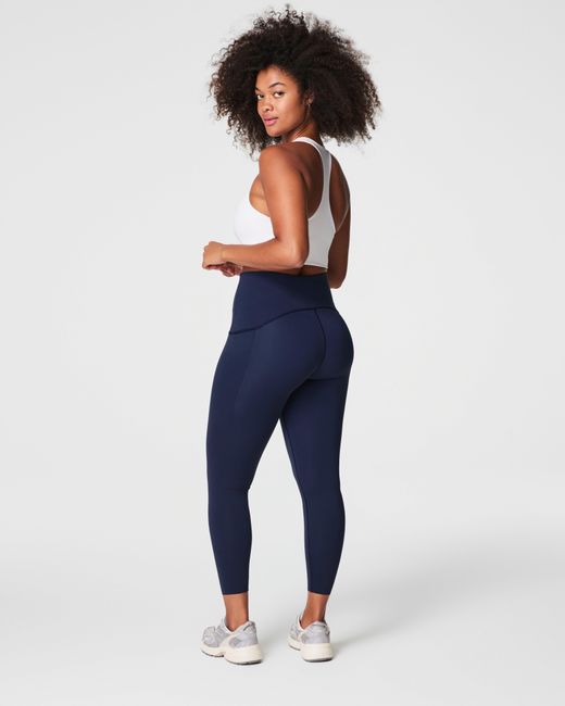 Spanx Blue Shape Booty Boost Side Pocket Leggings