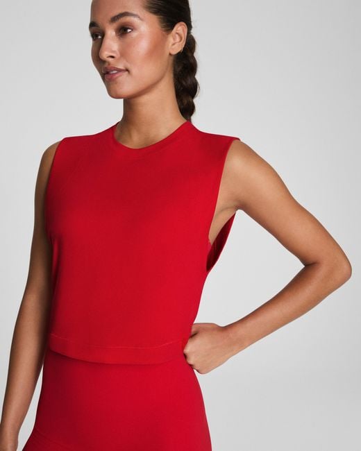 Spanx Red Boostup Cropped Tank Top