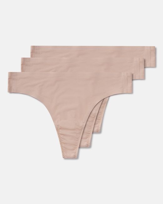 Spanx Natural Smooth Fit-To-You Modal Cotton Thong 3-Pack Box