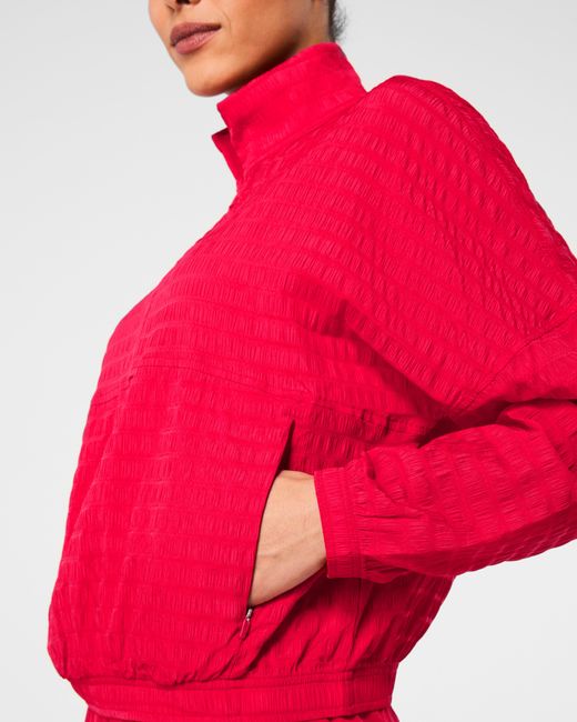Spanx Get Moving Textured Half Zip Top