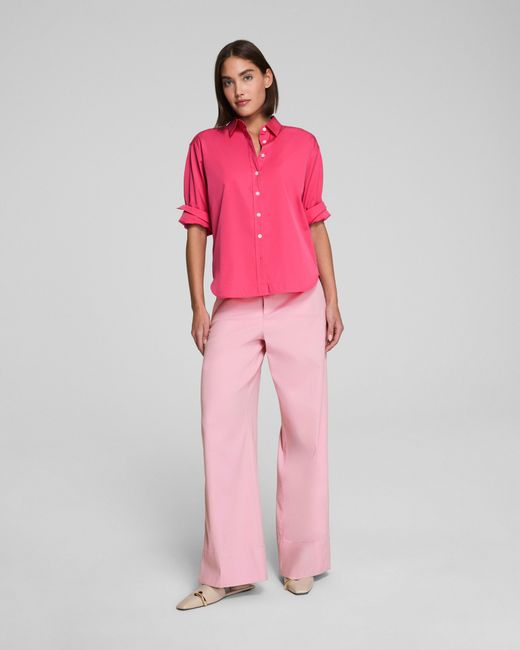 Spanx Pink ® Poplin Oversized Button-up Shirt