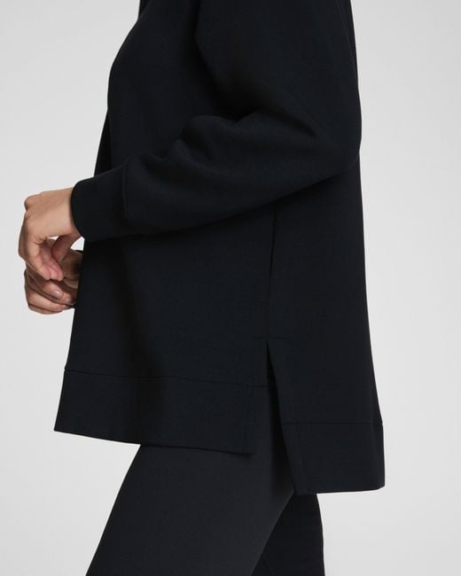 Spanx Black Airessentials Brushed Half Zip Top Tunic