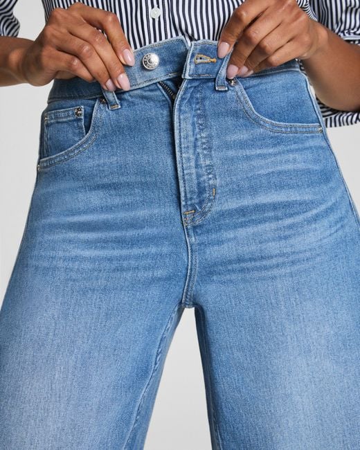 Spanx Blue Shape Authentic 360 Barrel Leg Jeans, Elysian