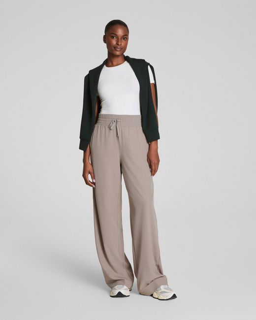 Spanx White Smooth On The Move Wide Leg Pants
