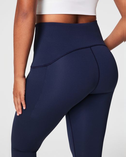 Spanx Blue Shape Booty Boost Side Pocket Leggings