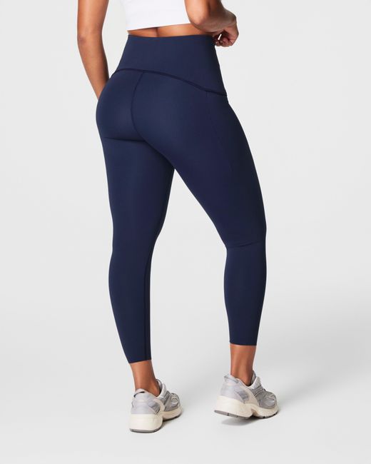 Spanx Blue Shape Booty Boost Side Pocket Leggings
