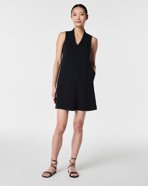 Spanx Black Airessentials V-neck Mini Dress