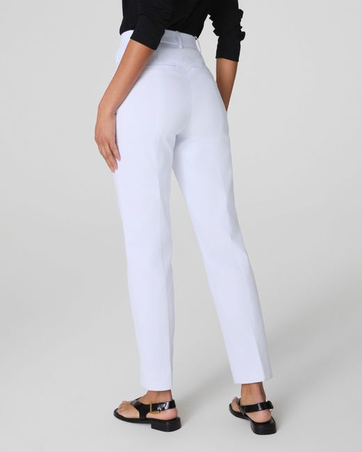 Spanx White Supersmoothtm Stretch Twill Slim Straight Pant