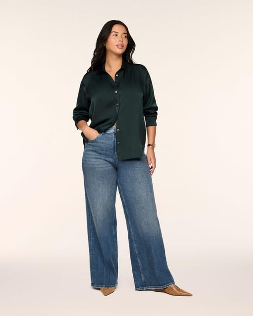 Spanx Blue Silky Smooth Button Down