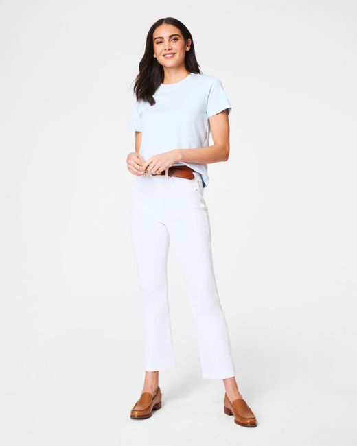 Spanx White Cotton Crewneck T-Shirt