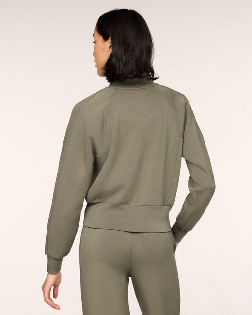 Spanx Green Airessentials Pintuck Track Jacket