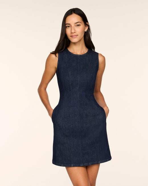 Spanx Blue Seamed Mini Dress