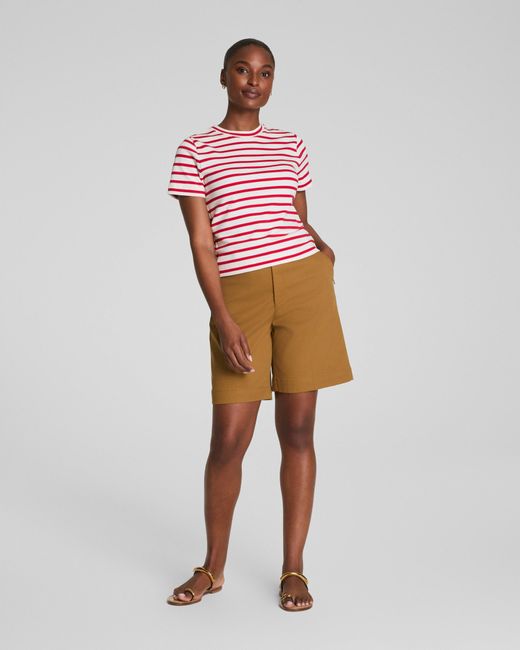 Spanx Red Cotton Crewneck T-Shirt
