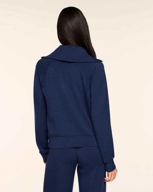 Spanx Blue Airessentials Getaway Collection Half Zip Top