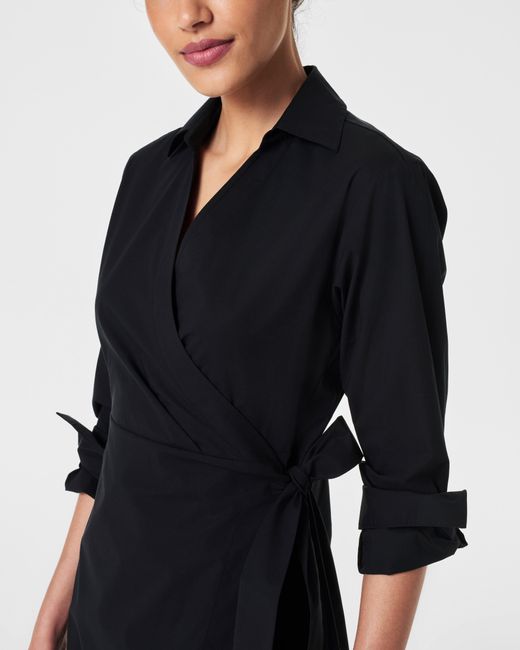 Best black wrap dress best sale