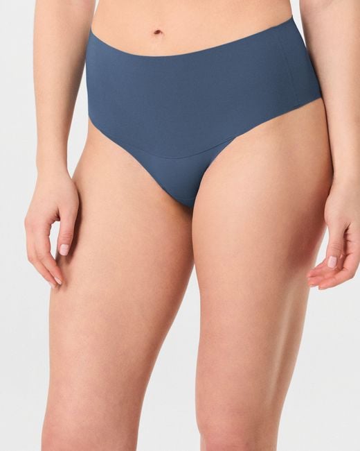 Spanx Blue Supersmooth Undie-Tectable Cotton Tanga