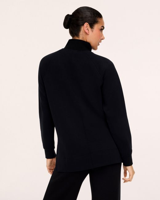 Spanx Black Airessentials Brushed Half Zip Top Tunic
