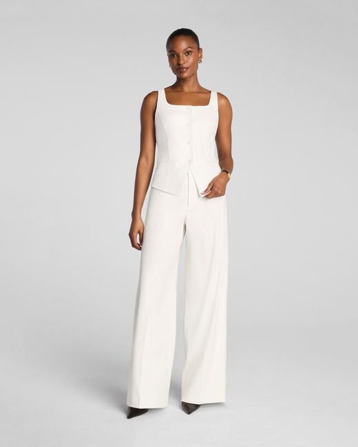 Spanx White Easybreezy Cotton Button-Down Vest