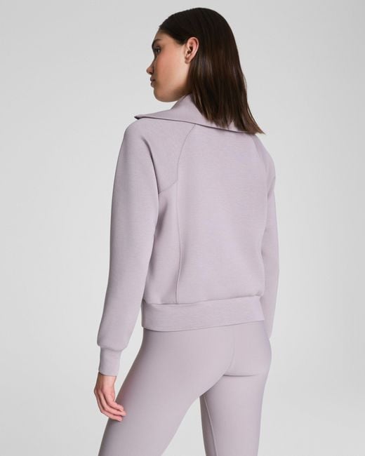 Spanx Purple Airessentials Half Zip Top