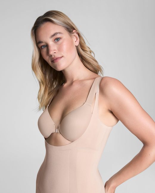Spanx Natural Sculpt Oncore Open-Bust Mid-Thigh Bodysuit