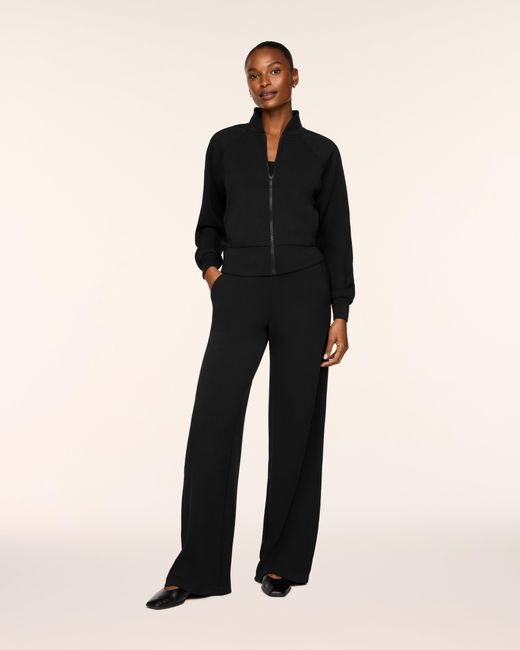 Spanx Black Airessentials Pintuck Track Jacket