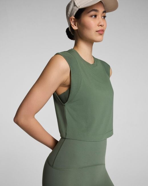 Spanx Green Boostup Cropped Tank Top