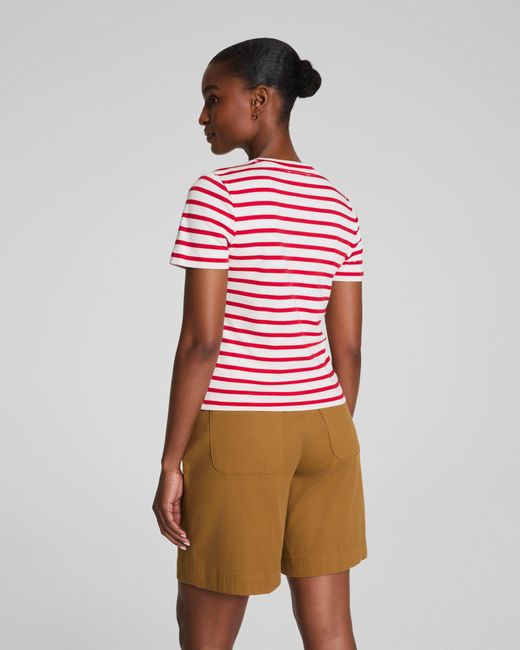Spanx Red Cotton Crewneck T-Shirt