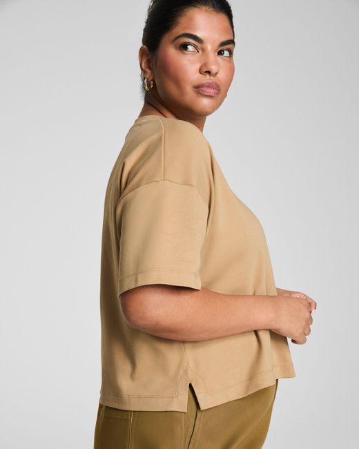 Spanx Green Cotton Cropped T-Shirt