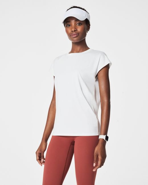 Spanx Butter Cap-sleeve Tee in White