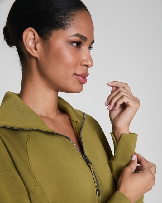 Spanx Green Airessentials Half Zip Top