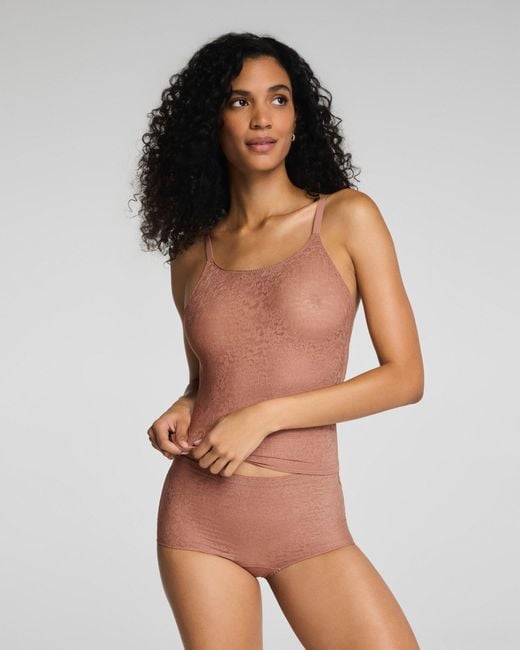 Spanx Women's Brown Supersmooth Day To Date Night Lace Cami