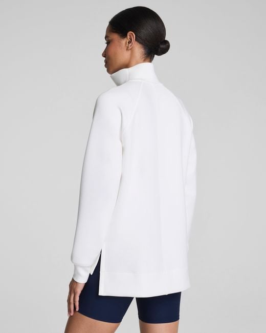 Spanx White Airessentials Half Zip Top Tunic