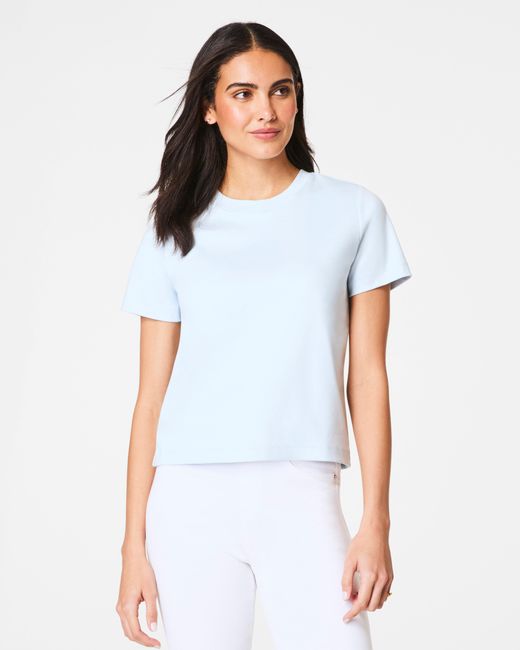 Spanx White Cotton Crewneck T-Shirt