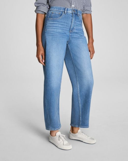 Spanx Blue Shape Authentic 360 Barrel Leg Jeans, Elysian